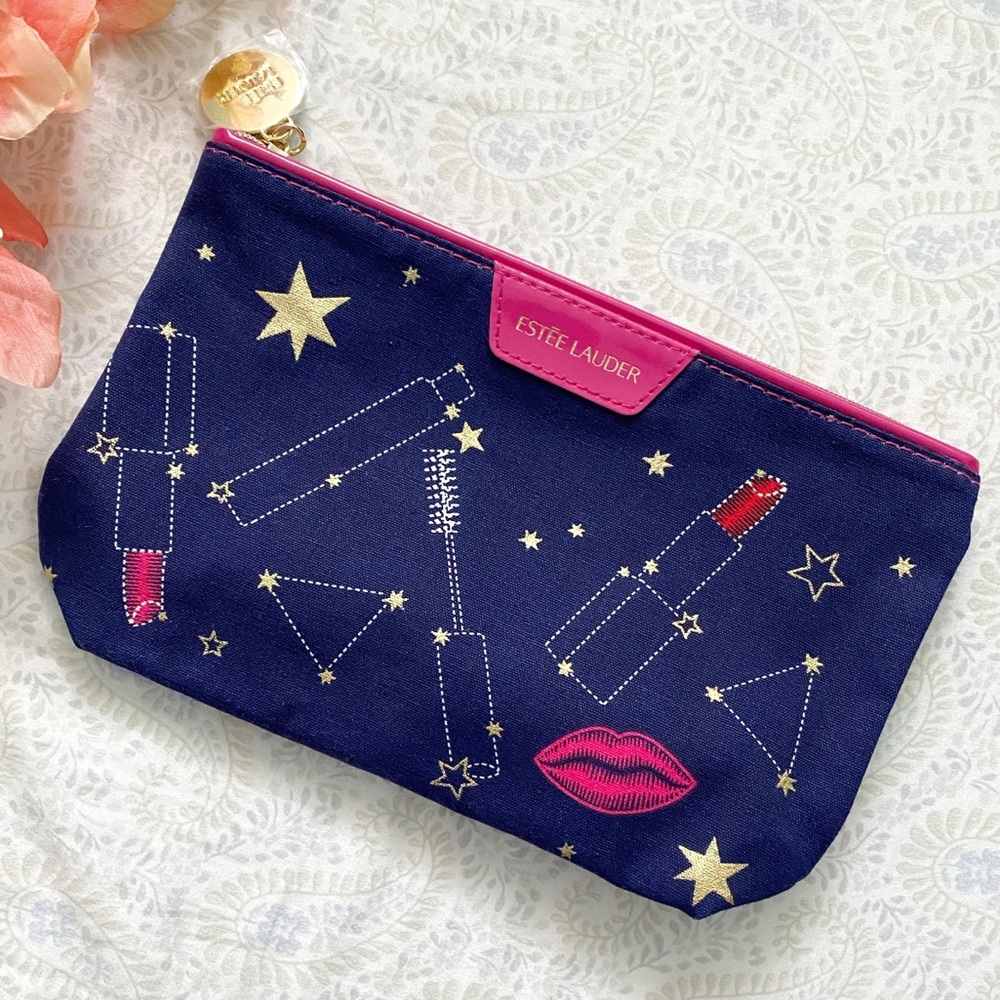 Estée Lauder makeup bag/ cosmetic pouch, blue constellation